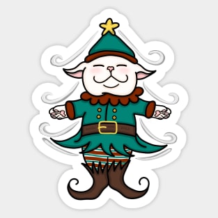 Catmas Elf - Meowy Christmas Tree Sticker